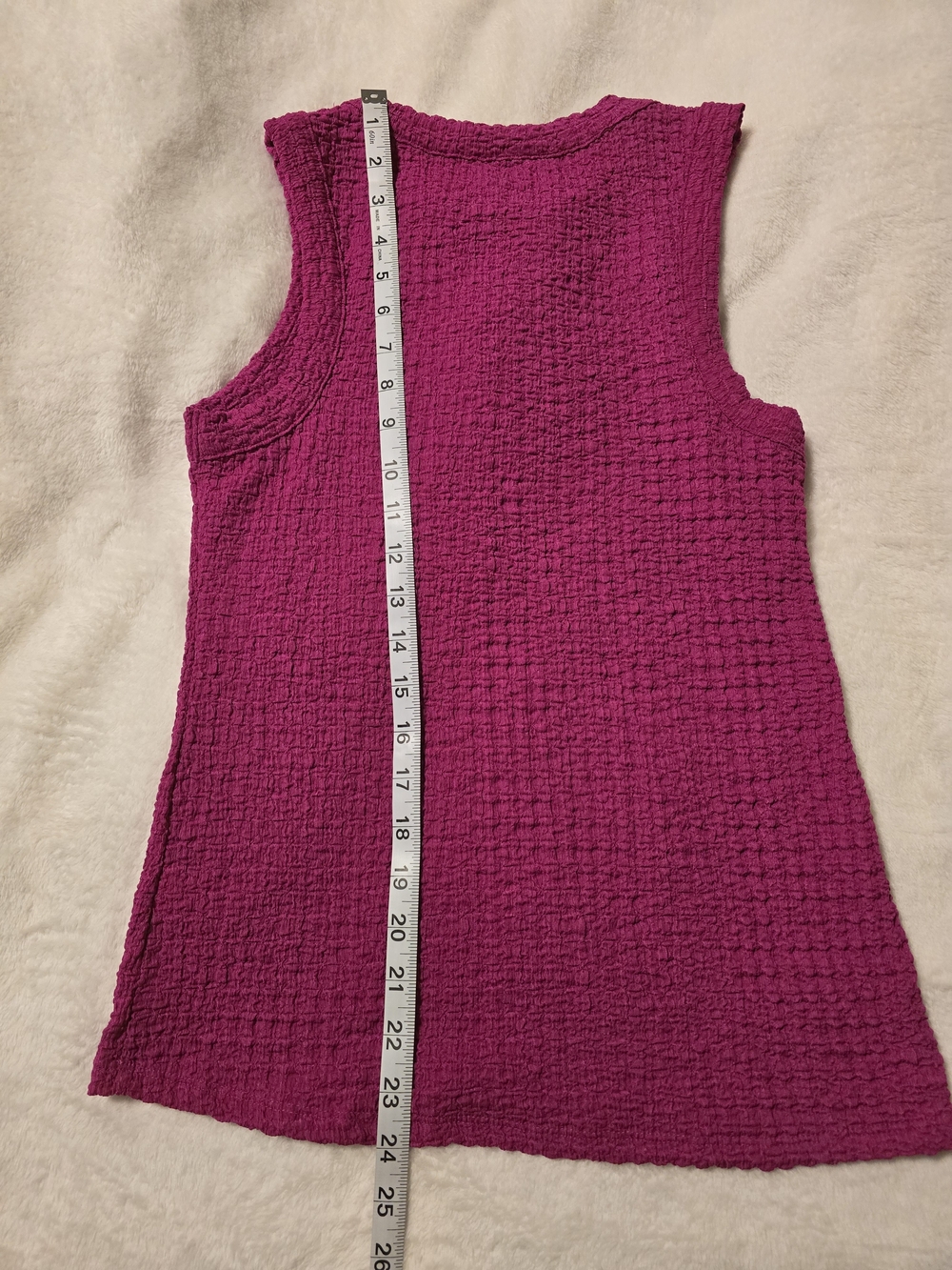 Nine West Magenta Textured Knit Crew Neck Tank Top Size Small - Picture 6 of 6